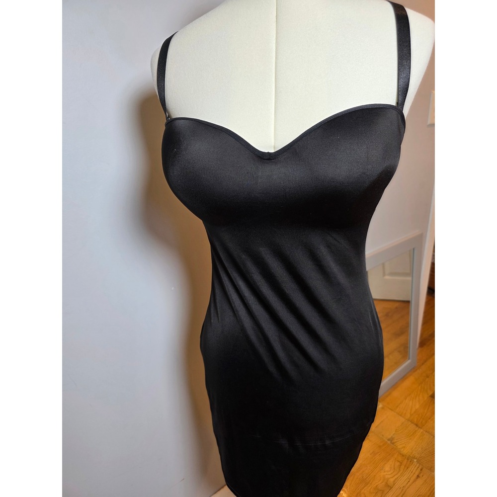 Heavenly Shapewear Black Slip Dress Padded Bra Underwire 1X Style 8095 Classic